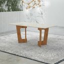 Ver imagem 6 de Mesa de Jantar Liz 160x80cm Vidro 25mm Cinamomo Off White com Kit 6 Cadeiras Veludo Bege - Valdemóve
