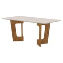 Ver imagem 3 de Mesa de Jantar Liz 160x80cm Vidro 25mm Cinamomo Off White com Kit 6 Cadeiras Veludo Bege - Valdemóve