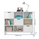Ver imagem 4 de Nicho Organizador Rodizio com 3 Gavetas MDP 108cm Branco Qmovi
