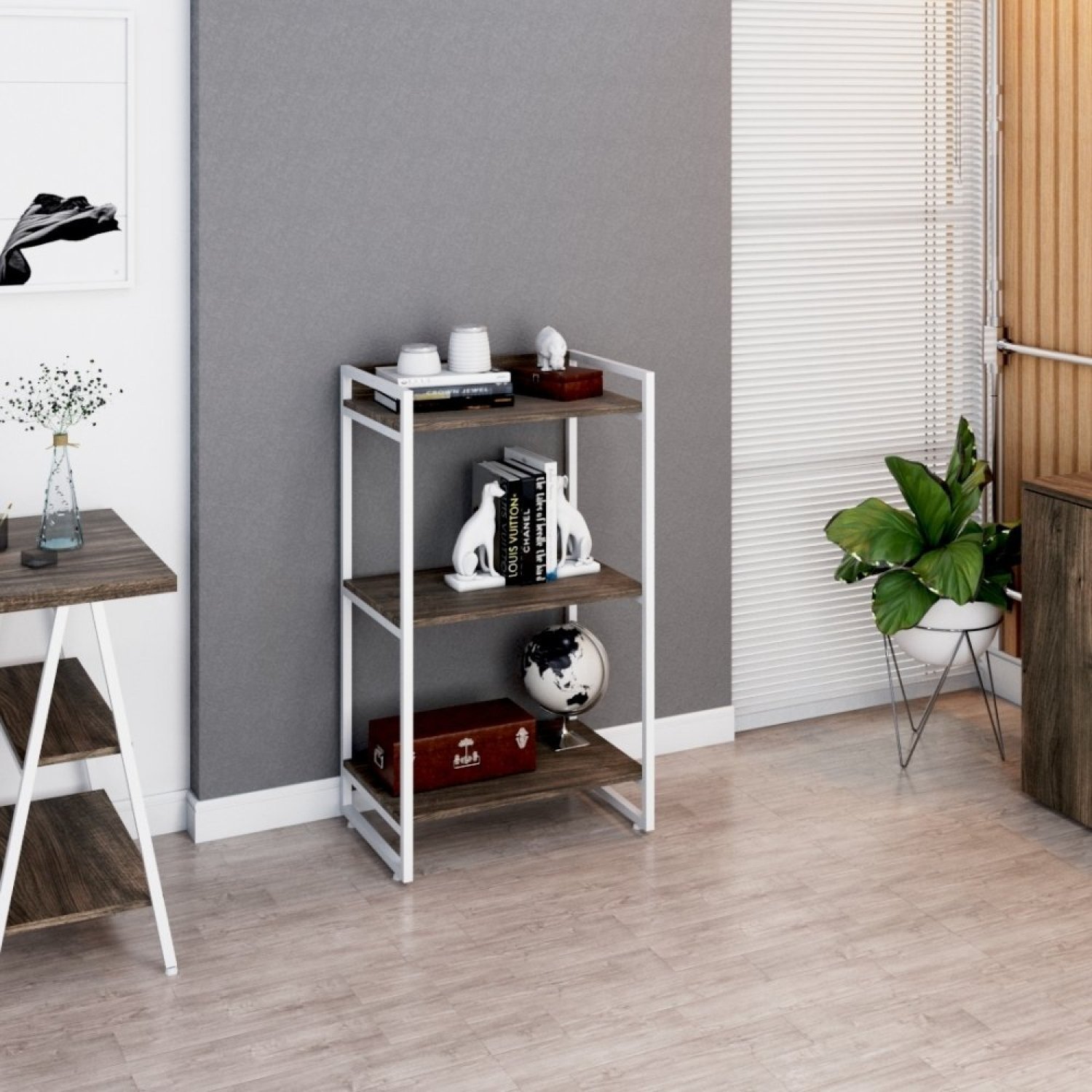 Estante para Livros Industrial 104cmx60cm 3 Prateleiras Kuadra - 6