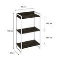 Ver imagem 4 de Estante de Livros Industrial Aço 60CMX104CM 3 Prateleiras Kuadra Marrom