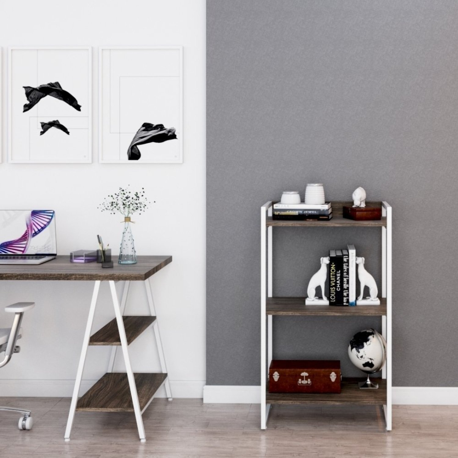 Estante para Livros Industrial 104cmx60cm 3 Prateleiras Kuadra - 1