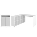 Ver imagem 1 de Mesa Escrivaninha em L Eron e Balcão 60cm 2 Portas Look A06 - Mpozenato