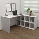 Ver imagem 2 de Mesa Escrivaninha em L Eron e Balcão 60cm 2 Portas Look A06 - Mpozenato