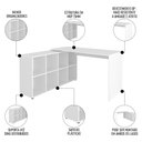 Ver imagem 3 de Mesa Escrivaninha em L Eron e Balcão 60cm 2 Portas Look A06 - Mpozenato