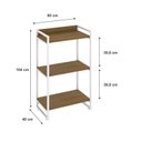 Ver imagem 4 de Estante de Livros Industrial Aço 60CMX104CM 3 Prateleiras Kuadra Marrom