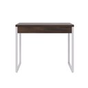 Ver imagem 6 de Escrivaninha Mesa Escritório Office Estilo Kuadra 90cm Industrial Nogal e Branco Marrom