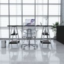 Ver imagem 1 de Escrivaninha Mesa Escritório Cavalete Estilo Kuadra 4 Prateleiras 150cm Industrial Preto Ônix Branca