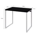 Ver imagem 3 de Escrivaninha Mesa Escritório Office Estilo Kuadra 90cm Industrial Preto Ônix e Branco Chess