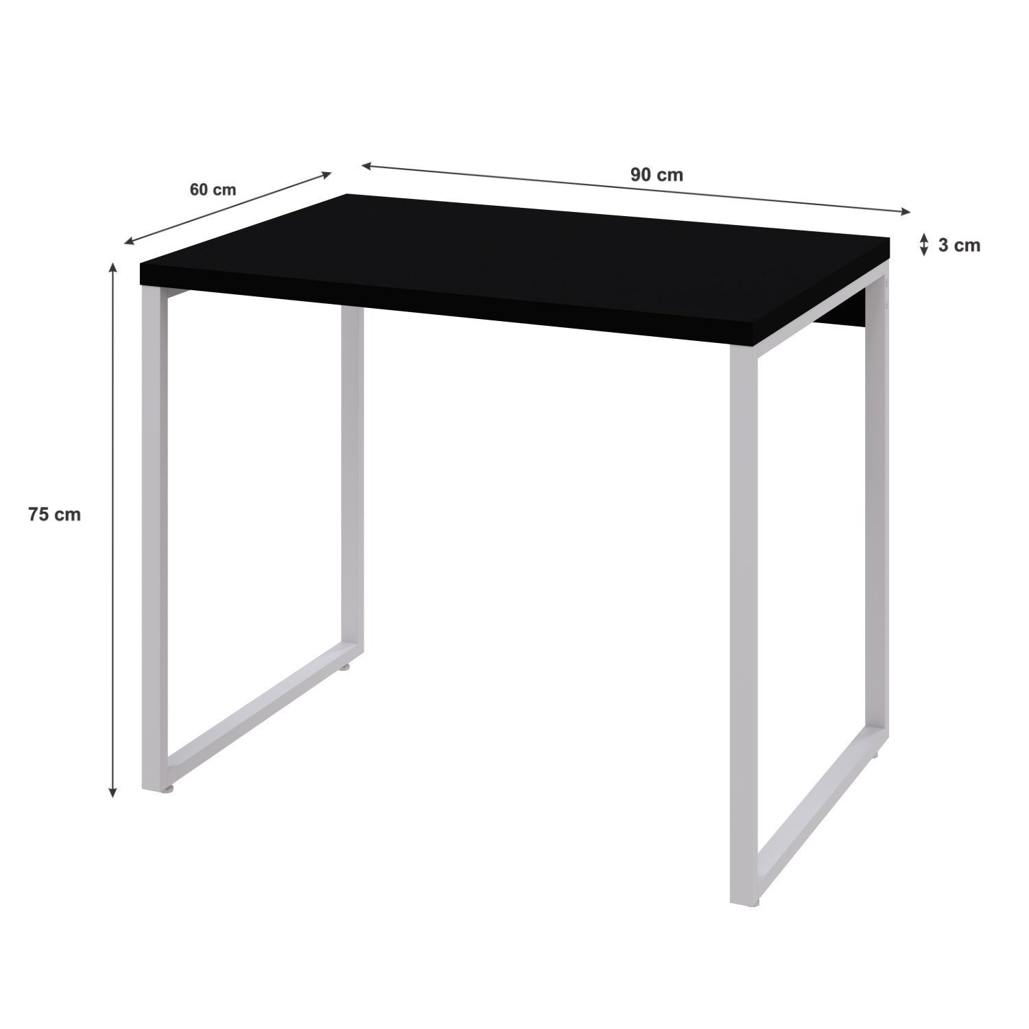 Mesa Para Escritório Office Estilo Industrial 90Cm Kuadra - 3