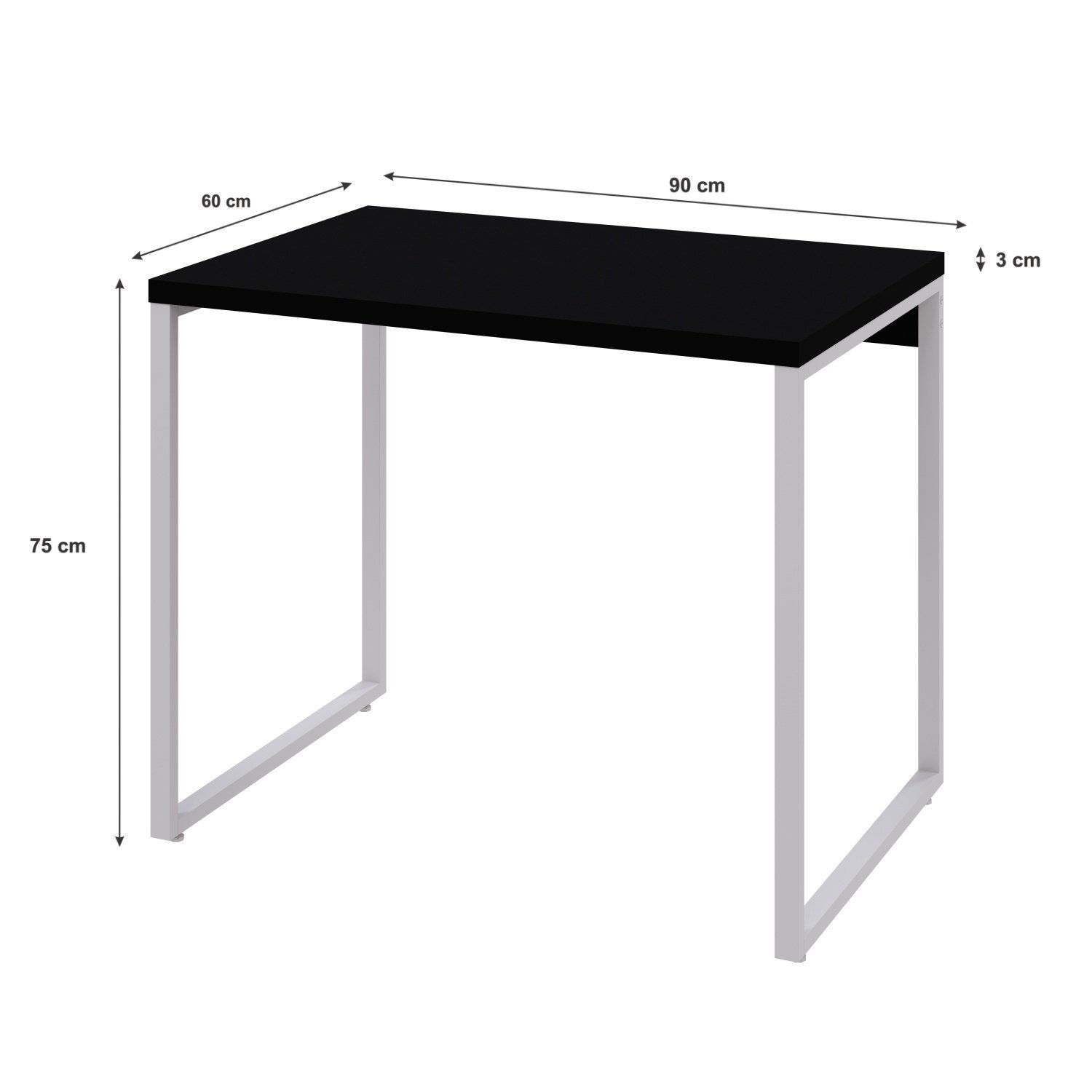 Mesa para Escritório Office Estilo Industrial 90cm Kuadra Compace - 3