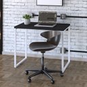 Ver imagem 1 de Escrivaninha Mesa Escritório Office Estilo Kuadra 90cm Industrial Preto Ônix e Branco Chess