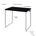 Ver imagem 5 de Escrivaninha Mesa Escritório Office Estilo Kuadra 90cm Industrial Preto Ônix e Branco Chess