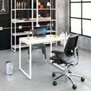 Ver imagem 7 de Escrivaninha Mesa Escritório Office Estilo Kuadra 90cm Industrial Snow e Branco Chess
