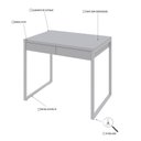 Ver imagem 5 de Escrivaninha Mesa Escritório Kuadra 2 Gavetas 90cm Industrial Branco Chess