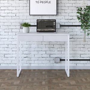 Escrivaninha Mesa Escritório 90Cm 2 Gavetas Kuadra