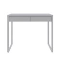 Ver imagem 2 de Escrivaninha Mesa Escritório Kuadra 2 Gavetas 90cm Industrial Branco E Branco Chess