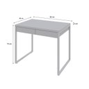 Ver imagem 3 de Escrivaninha Mesa Escritório Kuadra 2 Gavetas 90cm Industrial Branco Chess