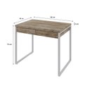 Ver imagem 3 de Escrivaninha Mesa Escritório Kuadra 2 Gavetas 90cm Industrial Carvalho e Branco Marrom