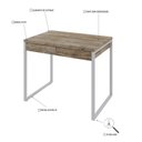 Ver imagem 5 de Escrivaninha Mesa Escritório 90Cm 2 Gavetas Kuadra