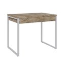 Ver imagem 6 de Escrivaninha Mesa Escritório Kuadra 2 Gavetas 90cm Industrial Carvalho e Branco Marrom