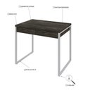 Ver imagem 5 de Escrivaninha Mesa Escritório Kuadra 2 Gavetas 90cm Industrial Carvalho Dark e Branco Chess Marrom