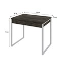 Ver imagem 3 de Escrivaninha Mesa Escritório Kuadra 2 Gavetas 90cm Industrial Carvalho Dark e Branco Chess Marrom