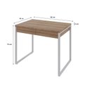 Ver imagem 3 de Escrivaninha Mesa Escritório Kuadra 2 Gavetas 90cm Industrial Lamina Mel e Branco Marrom