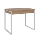Ver imagem 2 de Escrivaninha Mesa Escritório Kuadra 2 Gavetas 90cm Industrial Lamina Mel e Branco Marrom