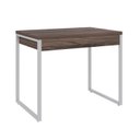 Ver imagem 2 de Escrivaninha Mesa Escritório Kuadra 2 Gavetas 90cm Industrial Nogal e Branco Marrom