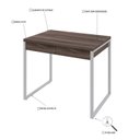 Ver imagem 5 de Escrivaninha Mesa Escritório 90Cm 2 Gavetas Kuadra