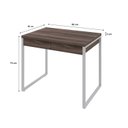 Ver imagem 3 de Escrivaninha Mesa Escritório Kuadra 2 Gavetas 90cm Industrial Nogal e Branco Marrom