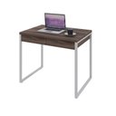 Ver imagem 4 de Escrivaninha Mesa Escritório Kuadra 2 Gavetas 90cm Industrial Nogal e Branco Marrom