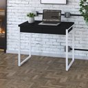 Ver imagem 7 de Escrivaninha Mesa Escritório Kuadra 2 Gavetas 90cm Industrial Preto Ônix e Branco Chess