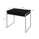 Ver imagem 3 de Escrivaninha Mesa Escritório Kuadra 2 Gavetas 90cm Industrial Preto Ônix e Branco Chess