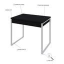 Ver imagem 5 de Escrivaninha Mesa Escritório Kuadra 2 Gavetas 90cm Industrial Preto Ônix e Branco Chess