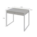 Ver imagem 3 de Escrivaninha Mesa Escritório Kuadra 2 Gavetas 90cm Industrial Snow e Branco Chess