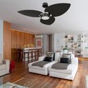 Ver imagem 3 de Ventilador de Teto Natuvent Dahlia Led 3 Pás Madeira Preto 3000k Branco Quente, Luz Amarela 127v