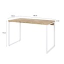 Ver imagem 3 de Escrivaninha Mesa Escritório Office Estilo Kuadra 120cm Industrial Carvalho e Branco Marrom