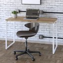 Ver imagem 1 de Escrivaninha Mesa Escritório Office Estilo Kuadra 120cm Industrial Carvalho e Branco Marrom