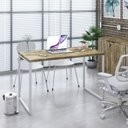 Ver imagem 7 de Escrivaninha Mesa Escritório Office Estilo Kuadra 120cm Industrial Carvalho e Branco Marrom