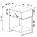Ver imagem 2 de Mesa de Cabeceira e Apoio Lateral Industrial com Gaveta Mel / Branco