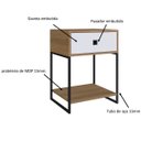 Ver imagem 3 de Mesa de Cabeceira e Apoio Lateral Industrial com Gaveta Mel / Branco