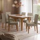 Ver imagem 5 de Sala de Jantar Liz 160x90 com Vidro 6l Cadeiras Josi Poliman Móveis