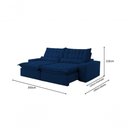 Ver imagem 2 de Sofá Petra Retrátil e Reclinável 250cm Espuma D-26 Softy - Azul