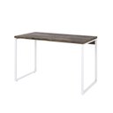 Ver imagem 2 de Escrivaninha Mesa Escritório Office Estilo Kuadra 120cm Industrial Carvalho Dark e Branco Chess Marrom