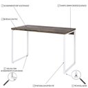 Ver imagem 5 de Escrivaninha Mesa Escritório Office Estilo Kuadra 120cm Industrial Carvalho Dark e Branco Chess Marrom