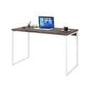 Ver imagem 4 de Escrivaninha Mesa Escritório Office Estilo Kuadra 120cm Industrial Carvalho Dark e Branco Chess Marrom