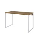 Ver imagem 2 de Escrivaninha Mesa Escritório Office Estilo Kuadra 120cm Industrial Lamina Mel e Branco Marrom