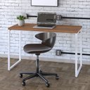 Ver imagem 1 de Escrivaninha Mesa Escritório Office Estilo Kuadra 120cm Industrial Lamina Mel e Branco Marrom